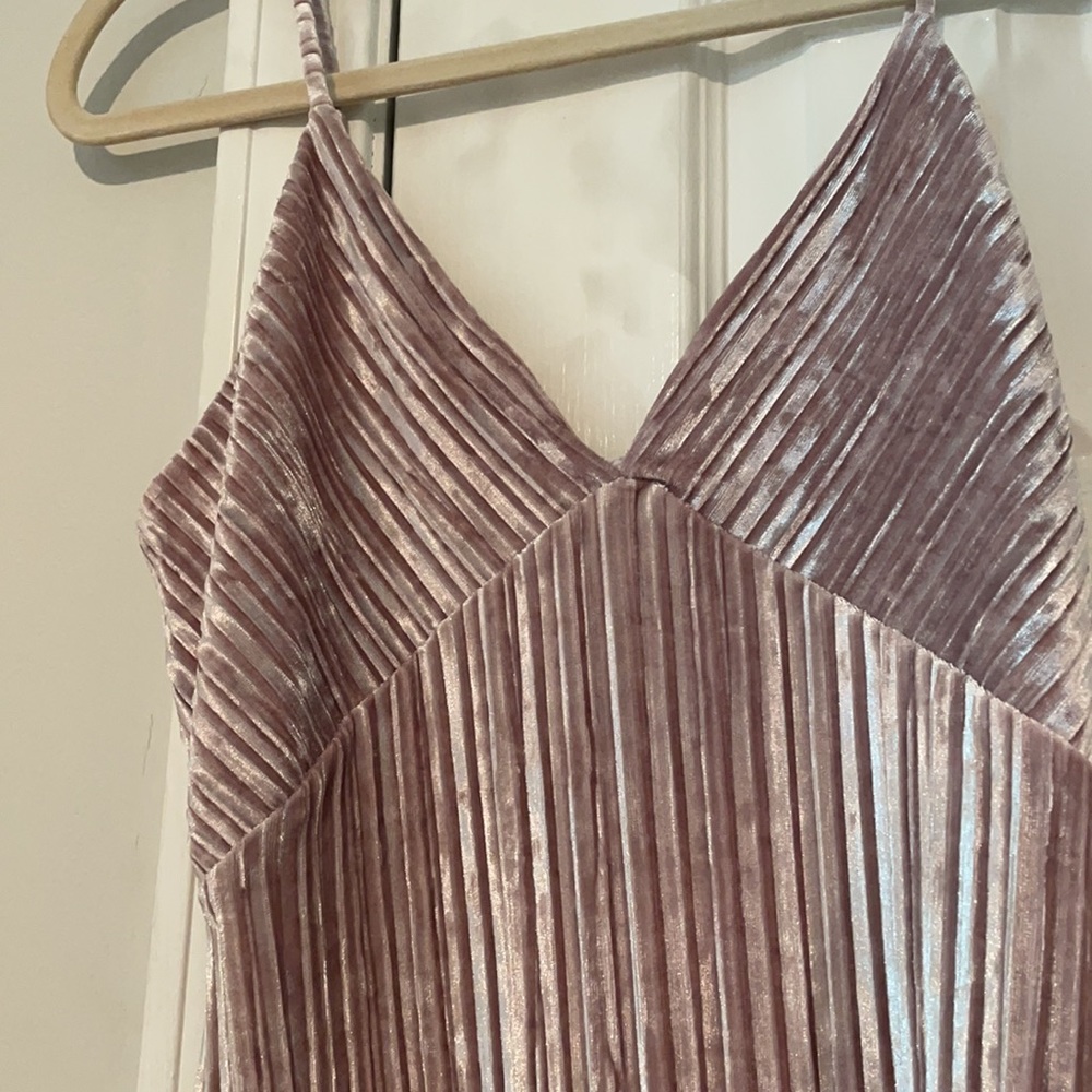 Champagne Pleated Cocktail Dress